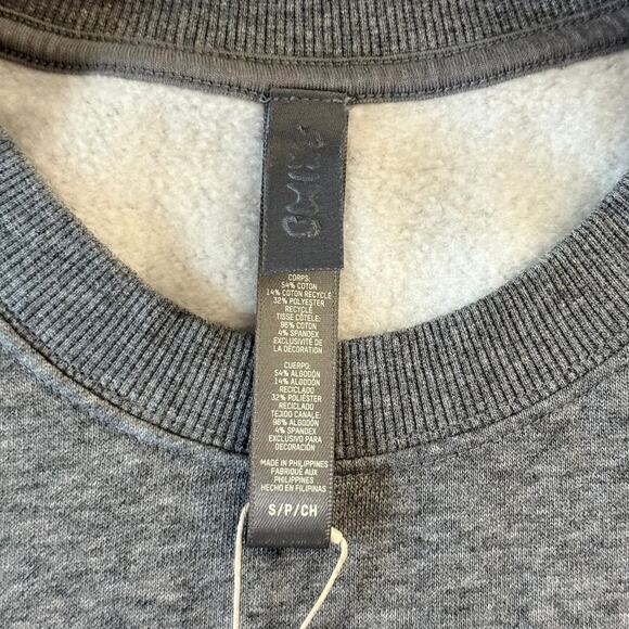 NWT SKIMS Men's Lounge Fleece Crewneck Sweatshirt Dark Heather Grey Small - Picture 4 of 8